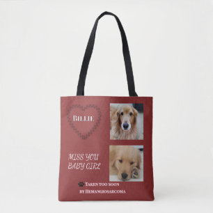 Tote Bag Hommage double face pour animal de compagnie rouge