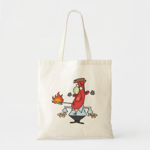 Tote Bag Homme au visage rouge amusant avec fièvre au therm