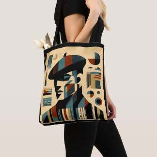 Tote Bag Homme D'Art Moderne Du Milieu Du Siècle Portant Un