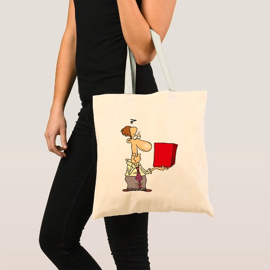 Tote Bag Homme Regardant Une Boîte