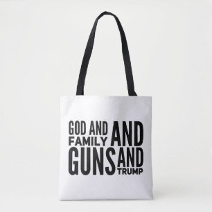Tote Bag Hommes Dieu, Famille, Armes À Feu Et Trump Pour Pa