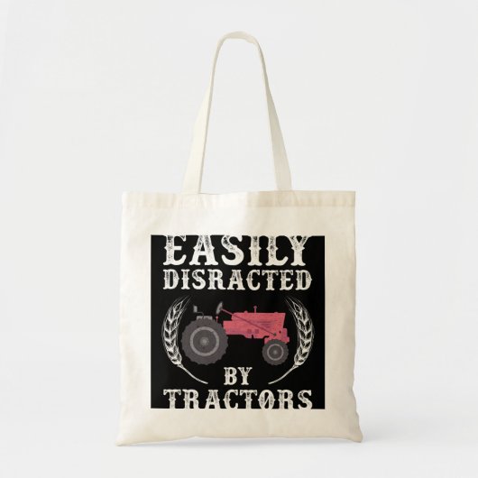 Tote Bag Hommes facilement distrait par Tracteurs Farmer (Devant)