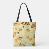 Tote Bag Honey Bees on a Fresh Yellow Background (Dos)