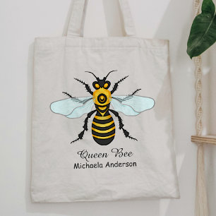 Tote Bag Honeybee Bumblebee Queen Bee Jolie Nom personnal