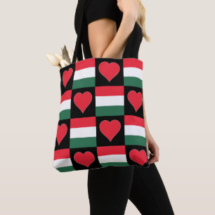 Tote Bag Hongrie Drapeau Motif de coeur Patriotique Hongroi