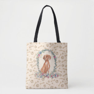Tote Bag Hongrois Vizsla Chien Empreinte de patte & Chien B