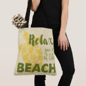 Tote Bag Honu Sea Turtle Hawaiian Relax Reversible Beach Ba (De près)