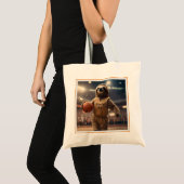 Tote Bag Hoops and Hangs : Le Slam Dunking Sloth, (Devant (produit))