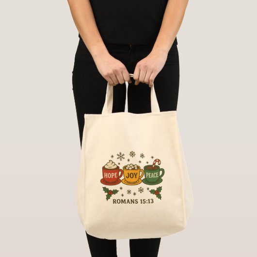 Tote Bag Hope joy Peace and Cocoa (Devant (produit))