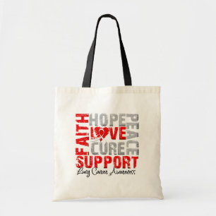Tote Bag Hope Love Cure Cancer du Poumon Sensibilisation