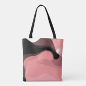 Tote Bag Horizon coucher de soleil : rose, noir et blanc Ab (Dos)