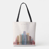 Tote Bag Horizon de ville de Detroit, Michigan | (Dos)
