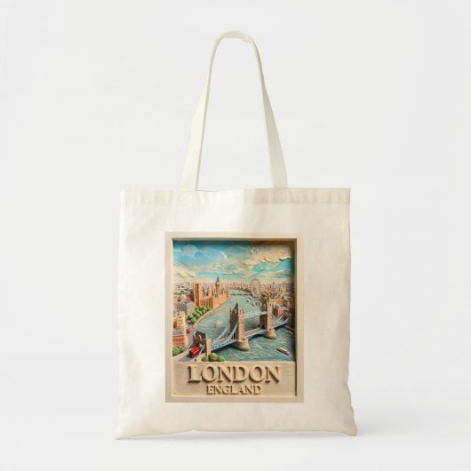 Tote Bag Horizon Texturé de Londres Angleterre Art de Voyag (Devant)