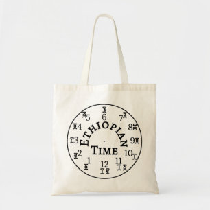 Tote Bag Horloge de l'heure éthiopienne - Amharique et ang