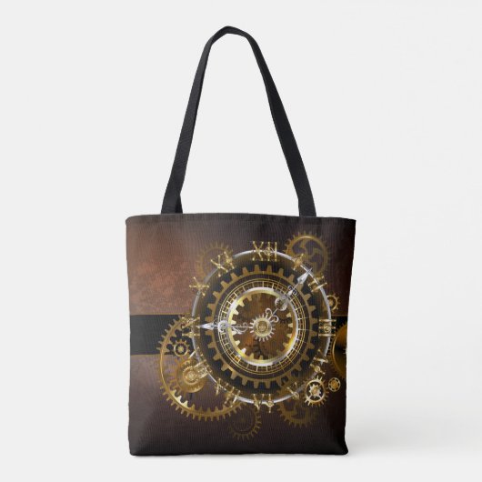 Tote Bag Horloge Steampunk avec des engrenages anciens (Dos)