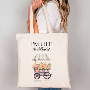 Tote Bag Hors du Fiançailles de panier à fleurs aquarelle d