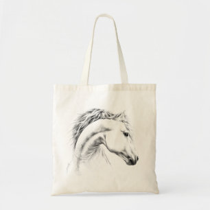 Tote Bag Horse portrait drawing equestrian art
