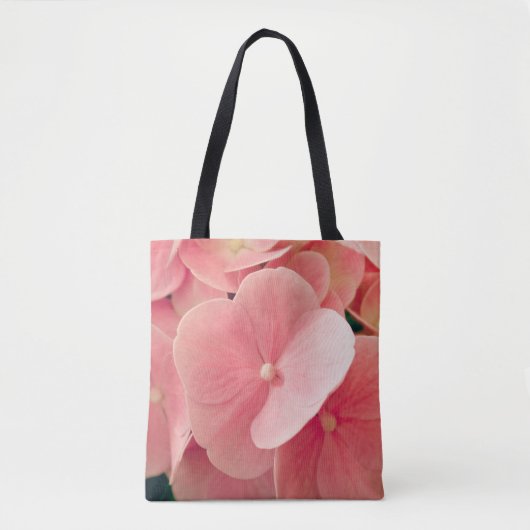 Tote Bag Hortensia Hydrangea pink pastel flowers (Devant)