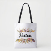 Tote Bag Hostess Burgundy Floral Texte Mariage de automne (Devant)