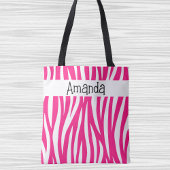 Tote Bag Hot Pink Wavy Animal Print Tote