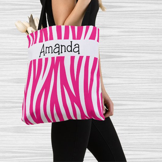 Tote Bag Hot Pink Wavy Animal Print Tote