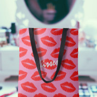 Hot rose rouge Lipstick Baisers lèvres Motif Perso