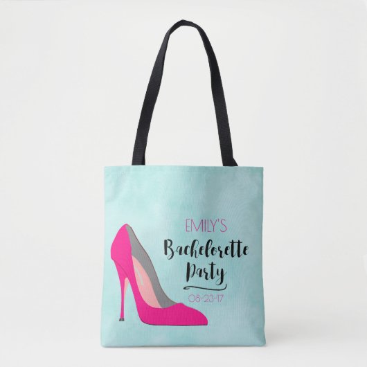 Tote Bag Hot rose Stiletto High Heure Bachelorette Party (Devant)