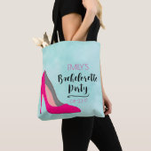 Tote Bag Hot rose Stiletto High Heure Bachelorette Party (De près)