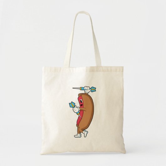 Tote Bag Hotdog à Darts avec Dart.PNG (Devant)