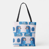 Tote Bag Hôtesse bleue élégante d'années '60 (Dos)