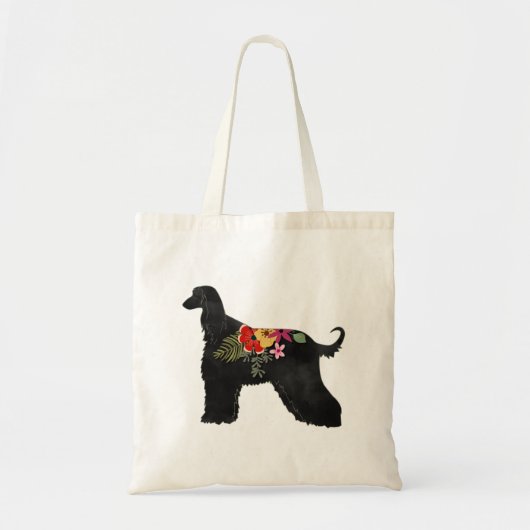 Tote Bag Hound afghan Selle bohème florale (Devant)