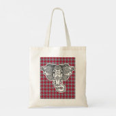 Tote Bag Houndstooth Alabama Crimson et Grey avec éléphant (Dos)