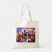 Tote Bag Houston Skyline Abstrait Art (Dos)