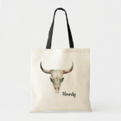 Tote Bag Howdy Cowboy Bullhorns (Devant)