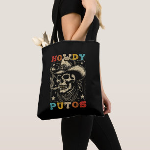 Tote Bag Howdy Putos Funny Skull Retro Vintage
