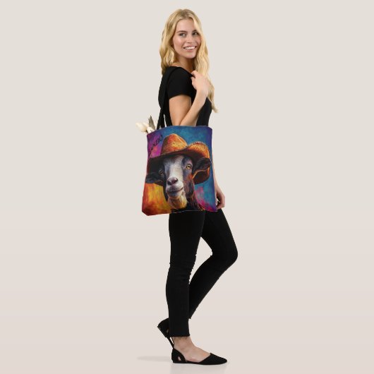 Tote Bag Howdy Rambo the Ram With a Side of Sass  (Sur le modèle)