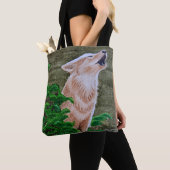 Tote Bag Howling Coyote (De près)