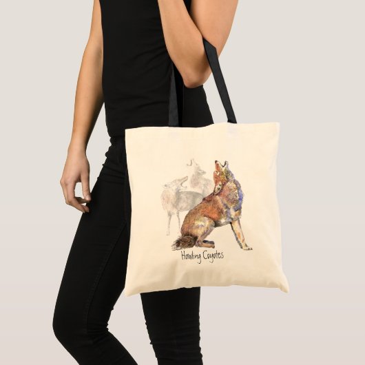 Tote Bag Howling Coyotes Shopping Bag fourre-tout (Devant (produit))