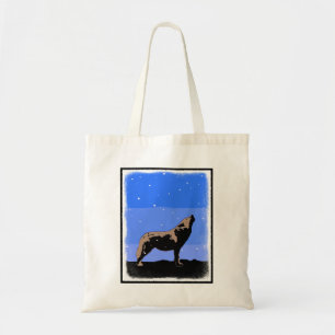 Tote Bag Howling Wolf en hiver - Art faunique original