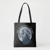 Tote Bag Howling Wolf et Moon (Devant)
