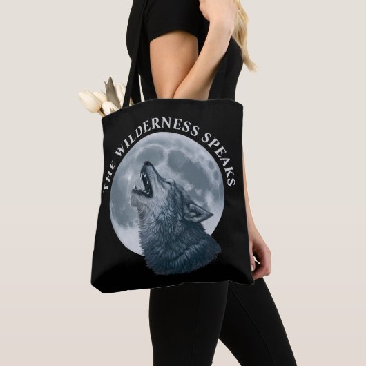 Tote Bag Howling Wolf et Moon (De près)
