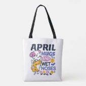 Tote Bag Hugs d'avril et nez mouillé - Cute chien et chat a (Dos)