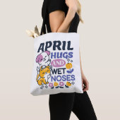 Tote Bag Hugs d'avril et nez mouillé - Cute chien et chat a (De près)