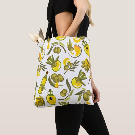 Tote Bag Huile d'olive jaune (De près)