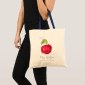 TOTE BAG HUILE PEINTURE POMME DESSINÉE ENFANTS ET ENSEIGNAN (Devant (produit))
