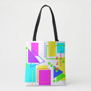 TOTE BAG HUIT DIX MODÈLES D'INITIATIVES DU MOTIF 80S NEON M