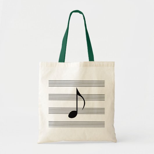 Tote Bag Huitième note sur le personnel de musique/rayures (Devant)