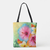 Tote Bag Hula Dancer Live Aloha Fleurs tropicales (Dos)