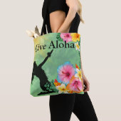 Tote Bag Hula Dancer Live Aloha Fleurs tropicales (De près)