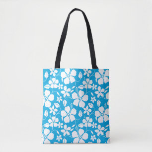 TOTE BAG HULA HAÏIENNE (HIBISCUS) BLEU